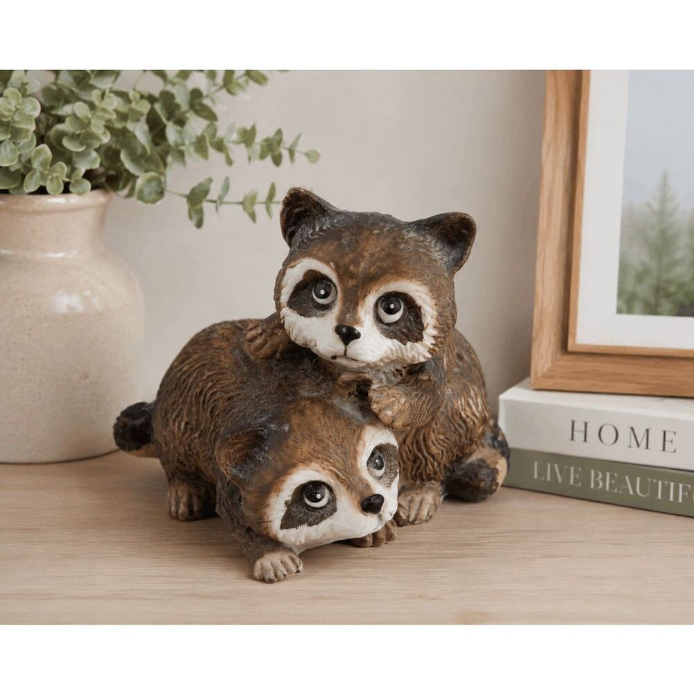 HomcoβRaccoons Figurine 1454 Playful Babies Collectible Porcelain 3β vintage